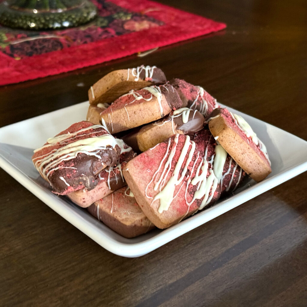 Chocolate-Drizzled Strawberry Cookie Squares - Brothers All Natural Blog